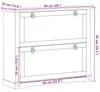 vidaXL Schuhschrank Corona Weiß 99 x 32 x 85 cm Massives Produktbild-Vorschau 8