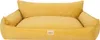 A yellow dog bed with raised sides and a pillow. Náhľad obrázku produktu