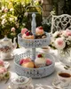 Etagere 2-stöckig Metall Grau Servierständer Cupcake Obst Produktbild-Vorschau 3
