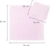 A pink duvet cover and pillowcase with dimensions indicated by measurement lines and text. Produktbild-Vorschau