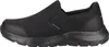 A side view of a black Skechers slip-on shoe. Produktbild-Vorschau