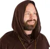 A man wearing a brown monk robe with a hood. Produktbild-Vorschau