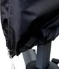 Close-up of the bottom of a black umbrella cover, showing a zipper and drawstring. Produktbild-Vorschau