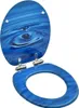 vidaXL Toaletní sedátko Soft Close Lid MDF Blue Water Drop Náhled obrázku produktu 8