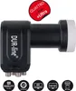 A product shot of a satellite LNB with marketing text and icons. Produktbild-Vorschau