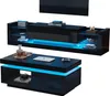 Sweiko TV-Wandschrank-Set, schwarzer TV-Schrank + schwarzer Produktbild-Vorschau 3