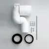 A white plumbing fixture and its components laid out on a light gray background. Podgląd zdjęcia produktu
