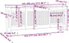 A diagram showing the dimensions of a white radiator cover. Anteprima dell’immagine prodotto