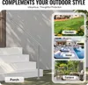A handrail is shown on a set of outdoor stairs, with accompanying images of a garden, hotel pool area, and terrace. Podgląd zdjęcia produktu