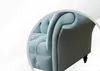 Hell Blaue Couch Chesterfield Samt Bezug Stoff Sofa Couchen Produktbild-Vorschau 3