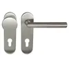 A pair of stainless steel door handles with keyhole plates, shown against a white background. Produktbild-Vorschau