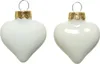 Christbaumschmuck Herzen 4cm Glas 12 Stück - Wollweiß Produktbild-Vorschau 2