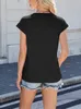 ASKSA T-shirt femme col rond uni Hauts chemisiers manches Voir les images du produit 6