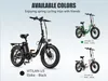 A collage of three e-bikes in different colors, with text indicating available colors. Produktbild-Vorschau