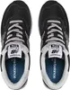 A top-down view of a pair of black New Balance sneakers. Voir les images du produit