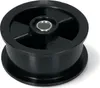 A black pulley wheel with a metallic center. Produktbild-Vorschau