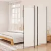 A bedroom scene with a bed and a room divider. Voir les images du produit
