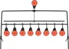 A black metal target stand with multiple orange targets. Náhled obrázku produktu
