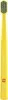 A yellow toothbrush with a patterned head and a small red and pink cross symbol on the body. Náhled obrázku produktu