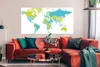 MuchoWow® Poster Weltkarte - Grün - Blau 150x75 cm - ohne Produktbild-Vorschau 2