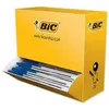 A yellow display box filled with blue BIC pens. Podgląd zdjęcia produktu