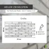 A diagram showing the dimensions of a brick-effect wall panel, with text indicating its size and adhesive requirement. Produktbild-Vorschau