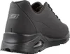 A black Skechers sneaker shown from the back-left side on a white background. Voir les images du produit