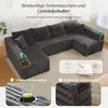 Cord-Sofa U-Form Wohnlandschaft mit Federkern U-förmiges Produktbild-Vorschau 7
