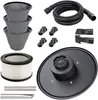 A collection of vacuum cleaner accessories and parts laid out on a white background. Produktbild-Vorschau