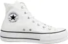 A white Converse Chuck Taylor All Star high-top sneaker with a platform sole, shown from the side against a white background. Voir les images du produit