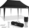 A black pop-up canopy tent and its accessories are displayed against a white background. Anteprima dell’immagine prodotto