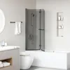 vidaXL Duschabtrennung Dunkel transparent 120 x 140 cm Produktbild-Vorschau 3
