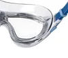 A close-up view of a pair of clear swimming goggles with a blue strap, set against a white background. Voir les images du produit