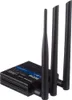 A black industrial LTE WiFi router with three antennas is shown against a white background. Voir les images du produit