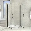 100x100x200cm Schwarze Pendeltür&Drehtür&Eckeinstieg Produktbild-Vorschau 3