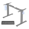 A gray electric standing desk frame with a control panel and two hooks, shown on a white background. Anteprima dell’immagine prodotto