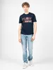 Herren Kurzarm T-Shirt Blau mit Print und Produktbild-Vorschau 6