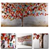Tableau métallique 3D Arbre à coeur rouge 140x70cm fait Voir les images du produit 2