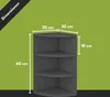 A diagram showing the dimensions of a corner shelf unit. Produktbild-Vorschau