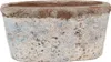 Clayre & Eef Blumentopf 19x11x10 cm Beige Blau Terrakotta Voir les images du produit 1
