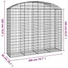 vidaXL Gabione mit Hochbogen 200x50x160/180 cm Verzinktes Produktbild-Vorschau 5