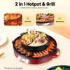 Elektrischer Hotpot mit Grill - 2-in-1 - Yin-Yang geteilter Produktbild-Vorschau 6