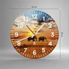 Wanduhr - Rund - Glasuhr - Elefanten Safari Dschungel Busch Produktbild-Vorschau 3