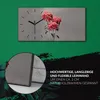 Küche Wohnzimmer Wand Leinwand Uhr 60x30 Gemälde Blumen Produktbild-Vorschau 5