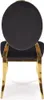 A black and gold chair is shown from the back against a white background. Podgląd zdjęcia produktu