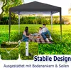 LARS360 Pavillon 3x3m Faltpavillon Wasserdicht Dunkelgrau Produktbild-Vorschau 4