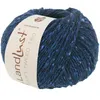 A ball of dark blue tweed yarn with multi-colored flecks. Produktbild-Vorschau