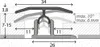 A technical diagram showing the dimensions and installation specifications of a transition profile. Produktbild-Vorschau