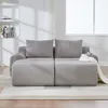 Modulares Cordsofa - 2-Sitzer mit 2 Hockern, Khaki-Hellgrau Produktbild-Vorschau 9