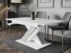 A modern dining room with a white extendable table and gray chairs. Anteprima dell’immagine prodotto